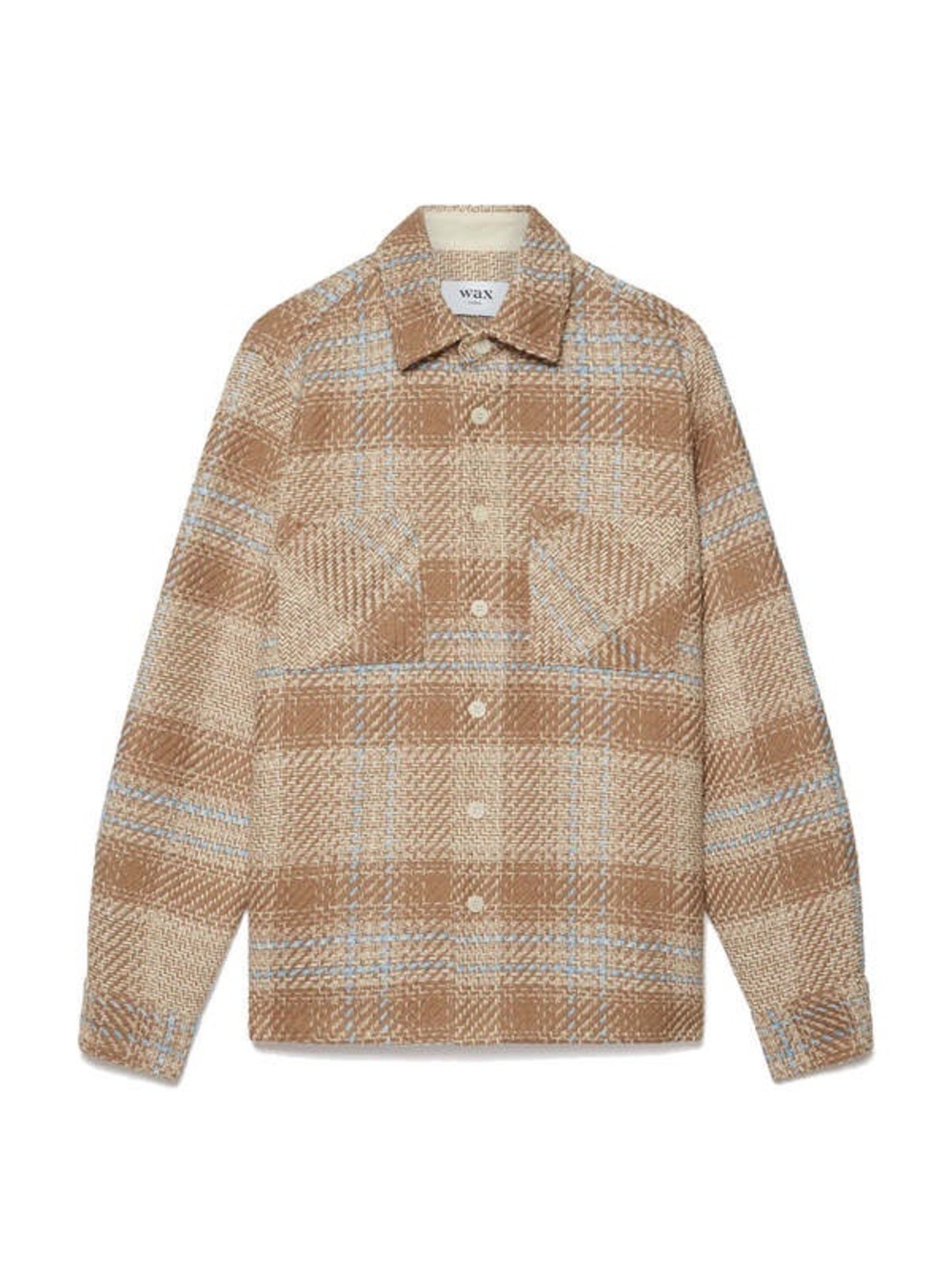Wax London Whiting Overshirt - Beige Giant Windowpane